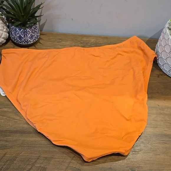 Mynah - Women's Stretch Fabric Lined High Waist Bikini Swimsuit Bottom in Coral﻿ - Picture 3 of 8